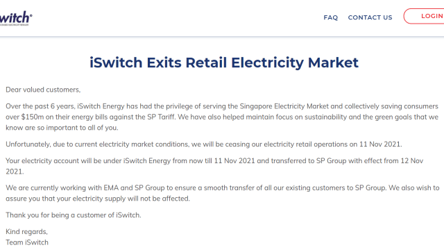 下个月11日起 iSwitch将退出电力零售市场