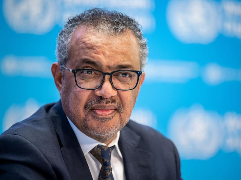 WHO Director-General Tedros Adhanom Ghebreyesus looks on during a press conference at the World Health Organization's headquarters in Geneva, on Dec 14, 2022.
