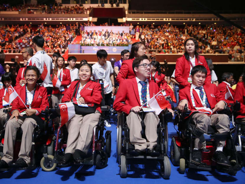 Team Singapore paralympians attending the opening ceremony of the 8th ASEAN Para Games 2015 at the Singapore Indoor Stadium. TODAY file photo