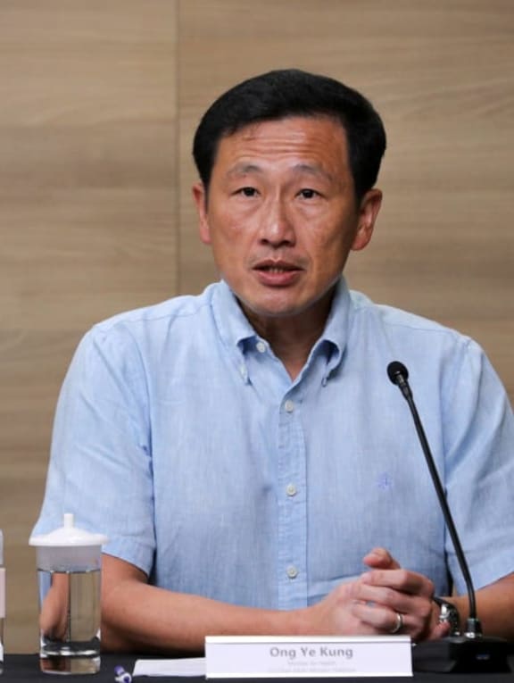 Health Minister Ong Ye Kung speaking at a press conference by the national Covid-19 task force on March 24, 2022.