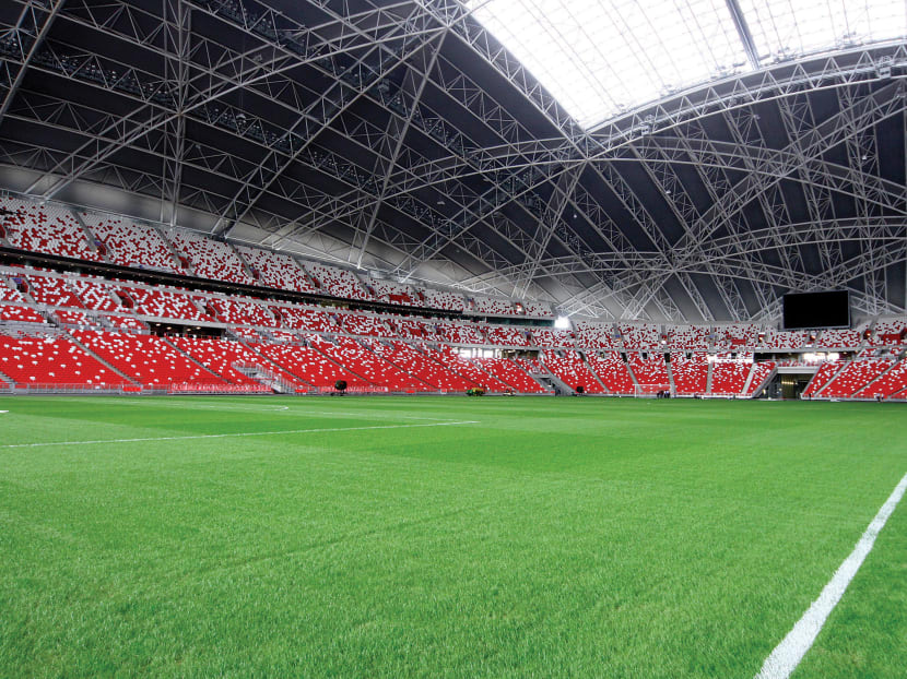 The National Stadium pitch is only four weeks old; it had to be reseeded after a July concert. PHOTO: ERNEST CHUA