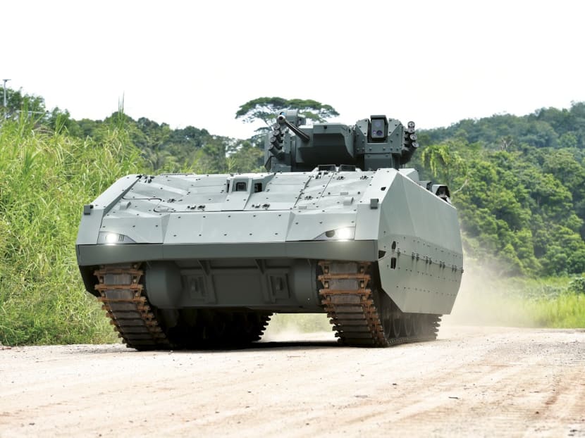 The next-generation AFV is equipped with data and voice capabilities that enhances coordination among platforms and communication between on-board crew and dismounted soldiers. Photo: MINDEF