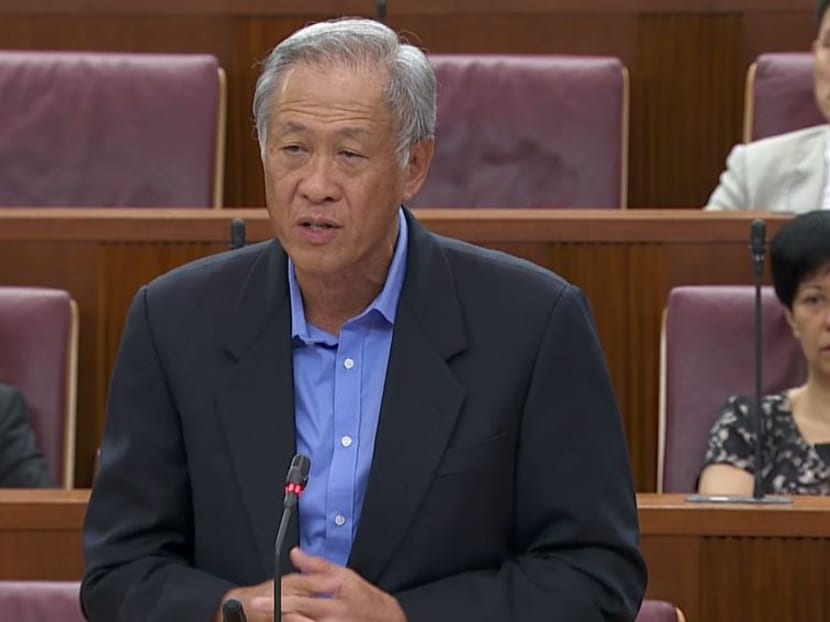 Minister for Defence Ng Eng Hen delivers a ministerial statement in Parliament on National Service training deaths on Thursday (May 17).