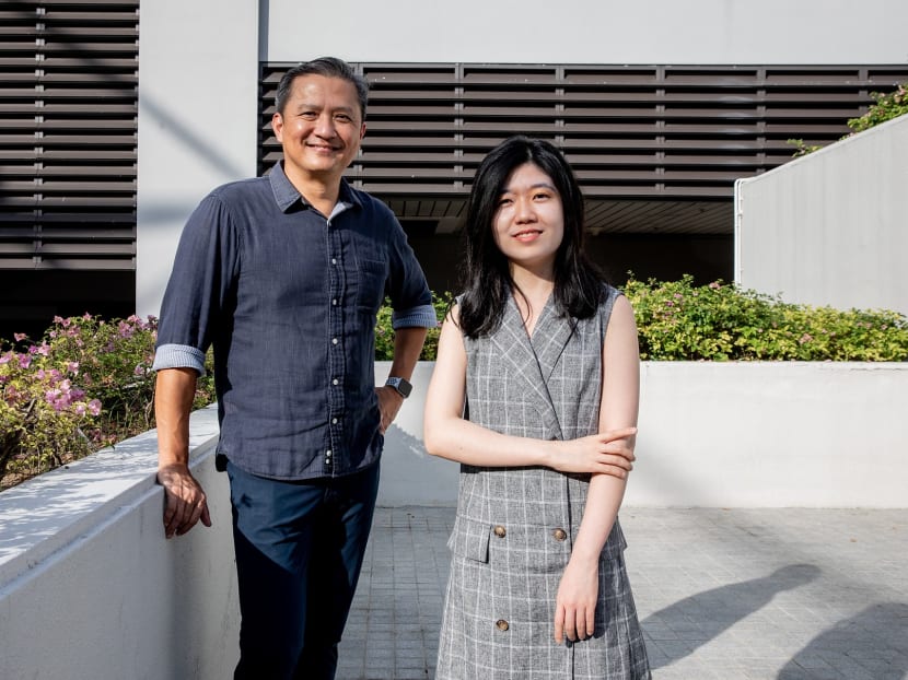 The author, 28, and her classmate, Mr Chiang Hock Woon, 55, on April 22, 2022. The author, 28, and her classmate, Mr Chiang Hock Woon, 55, on April 22, 2022.