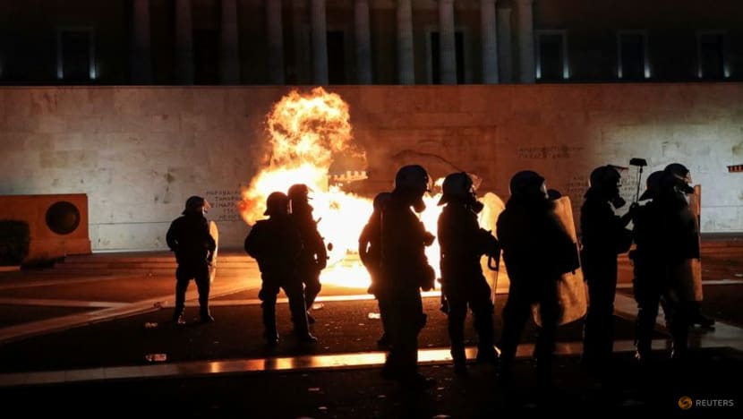 Greek police use tear gas, water canon during Athens COVID-19 vaccine protest Greek police use tear gas, water canon during Athens COVID-19 vaccine protest