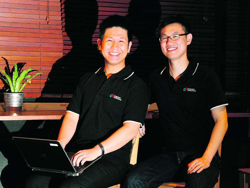 Mr Jeremy Au (left) and Mr Kwok Jia Chuan say Singaporeans have many great ideas and lots of energy that need a constructive avenue. Photo: Ooi Boon Keong