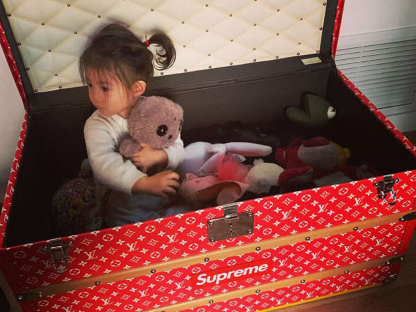 Edison Chen Uses A S$198K Louis Vuitton x Supreme Trunk As His 3-Year-Old  Daughter's Toy Box - TODAY