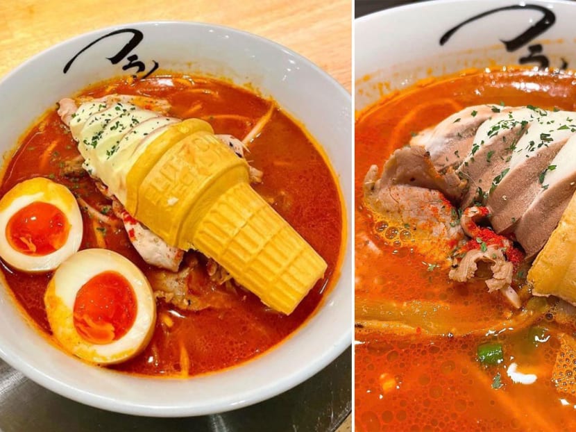Japanese Restaurant Offers Spicy Ramen With A Whole Soft Serve Cone