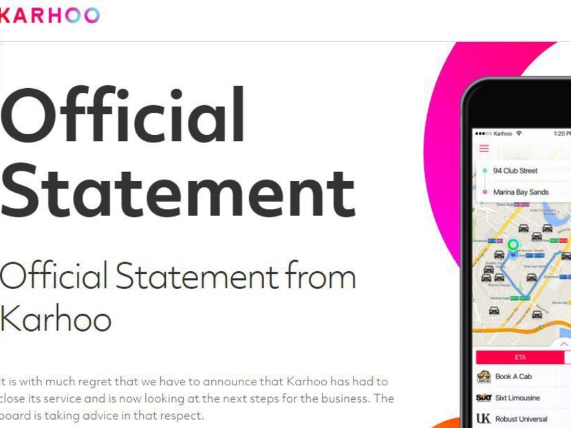 A screenshot from Karhoo's website announcing its closure. Photo: Karhoo's website