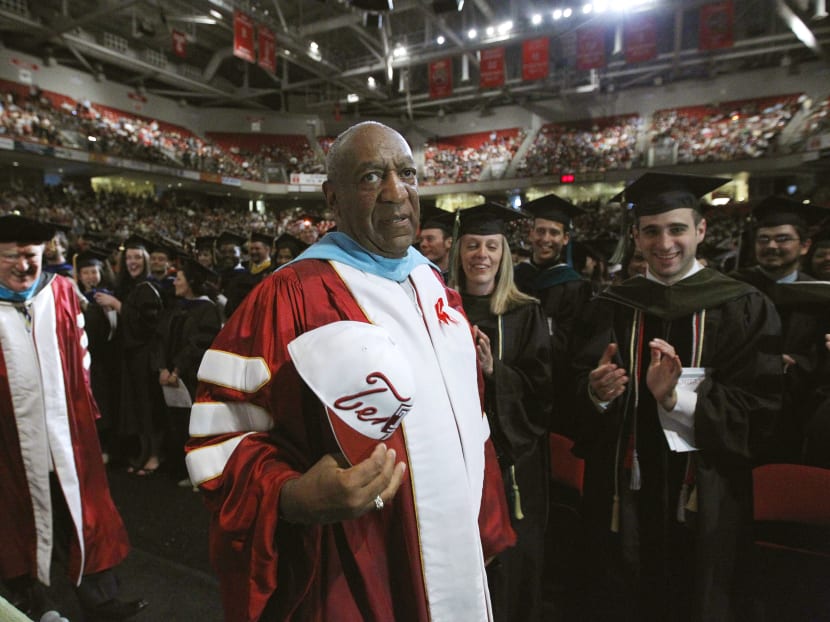 In this May 12, 2011 file photo, comedian Bill Cosby appears at Temple University's commencement in Philadelphia. Temple University says Cosby remains a trustee of the Philadelphia institution despite renewed scrutiny of sexual assault allegations against him. Photo: AP