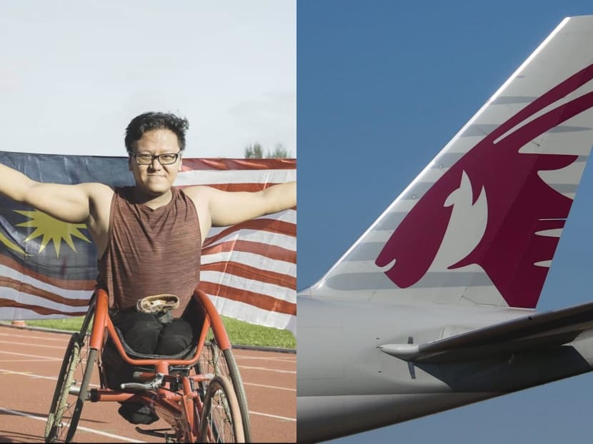 Malaysian para-athlete Daniel Lee (left) alleged on social media that he was treated unfairly by a Qatar Airways staff member who initially did not allow him to board his flight without a companion.