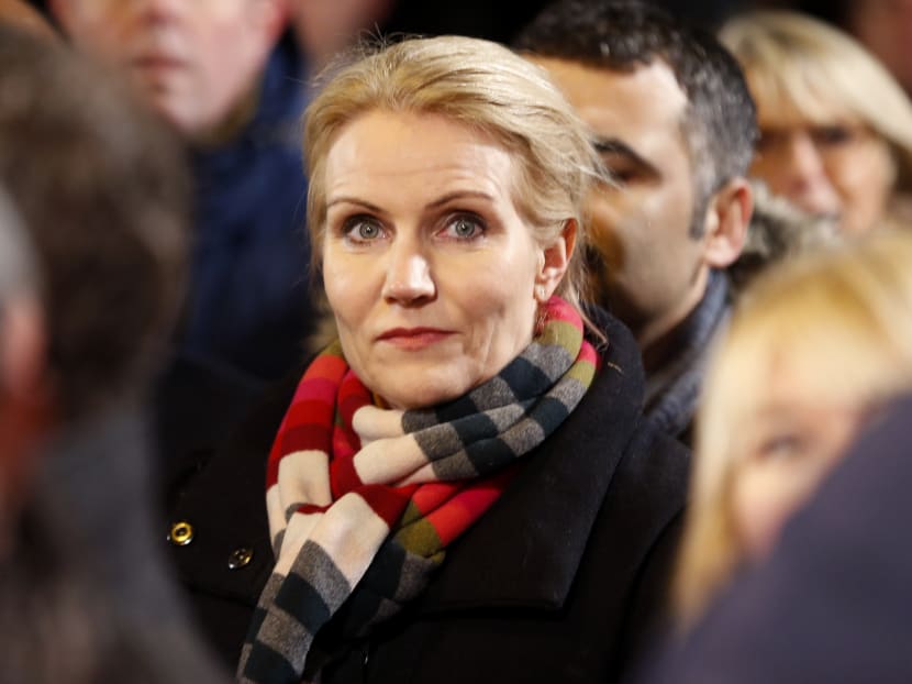 Danish prime minister Helle Thorning-Schmidt takes part in a vigil near the cultural club in Copenhagen, Denmark. Photo: AP