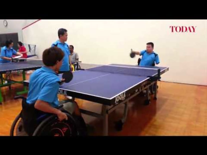 Navy serviceman Jason Chee plays table tennis TODAY