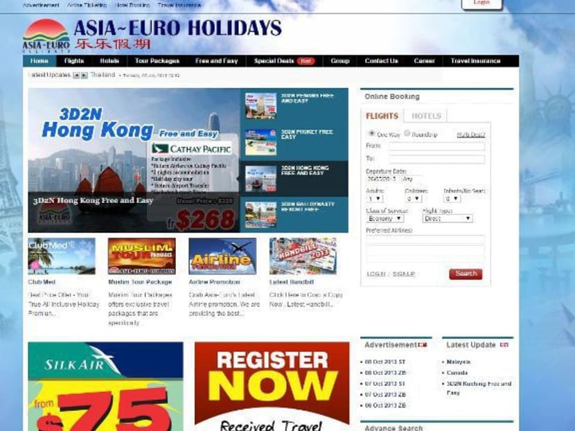 Screengrab from Asia-Euro Holidays' website.