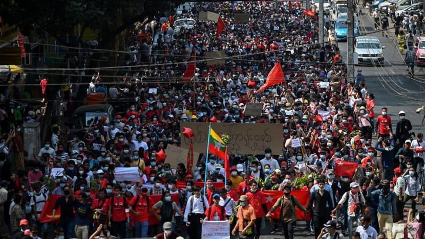 Thousands rally again in Myanmar against military coup Thousands rally again in Myanmar against military coup