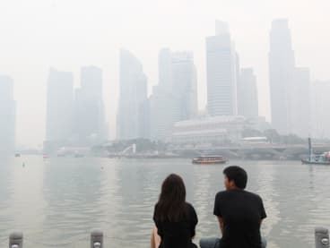 The haze in Singapore on June 17, 2013. 