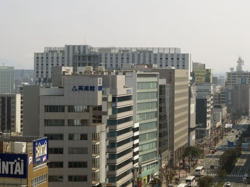 This picture taken on March 5, 2013 shows a general downtown view of the western Japanese city of Fukuoka. Photo: AFP