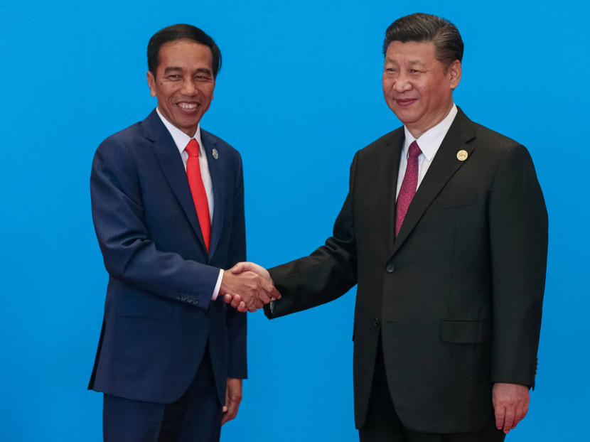 Indonesia's President Joko Widodo (left) with Chinese President Xi Jinping in Beijing, China in May 2017. According to a survey, China ranked lowest, among several countries in the region, in terms of those admired by Indonesians as well as those deemed important to Indonesia. Photo: Reuters