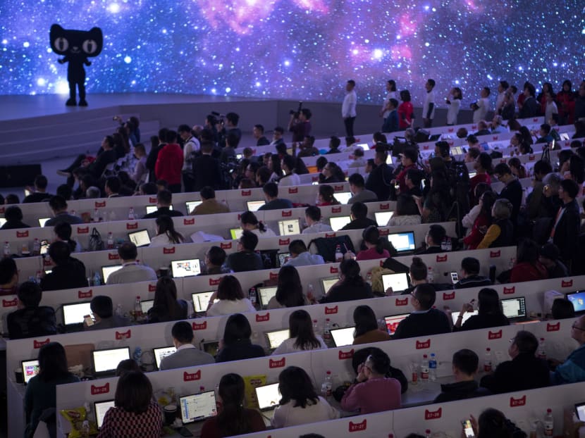 Alibaba used a televised entertainment spectacle featuring Cirque du Soleil and Mariah Carey and said some of its top-selling products came from Xiaomi, Apple and Dyson. Alibaba used a televised entertainment spectacle featuring Cirque du Soleil and Mariah Carey and said some of its top-selling products came from Xiaomi, Apple and Dyson.