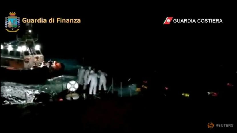 Italian authorities rescue 45 migrants after ship capsizes Italian authorities rescue 45 migrants after ship capsizes