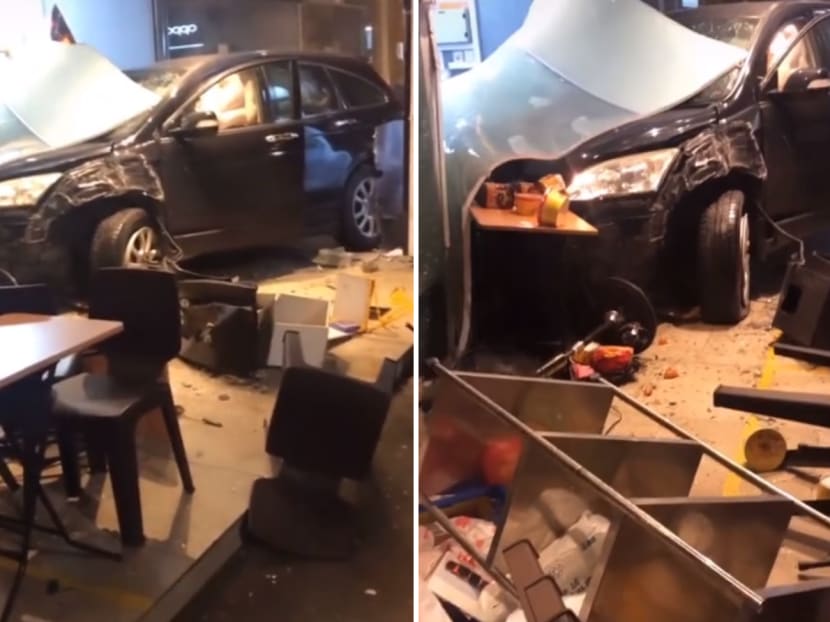 Screengrabs from a TikTok video showing the scene of the accident.