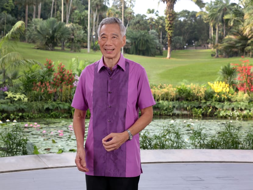 Prime Minister Lee Hsien Loong delivering his 2021 National Day message.