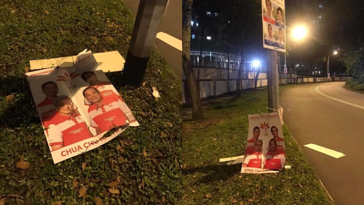 Seorang pria didenda karena menghapus poster Partai Kemajuan Singapura pada pemilu 2020