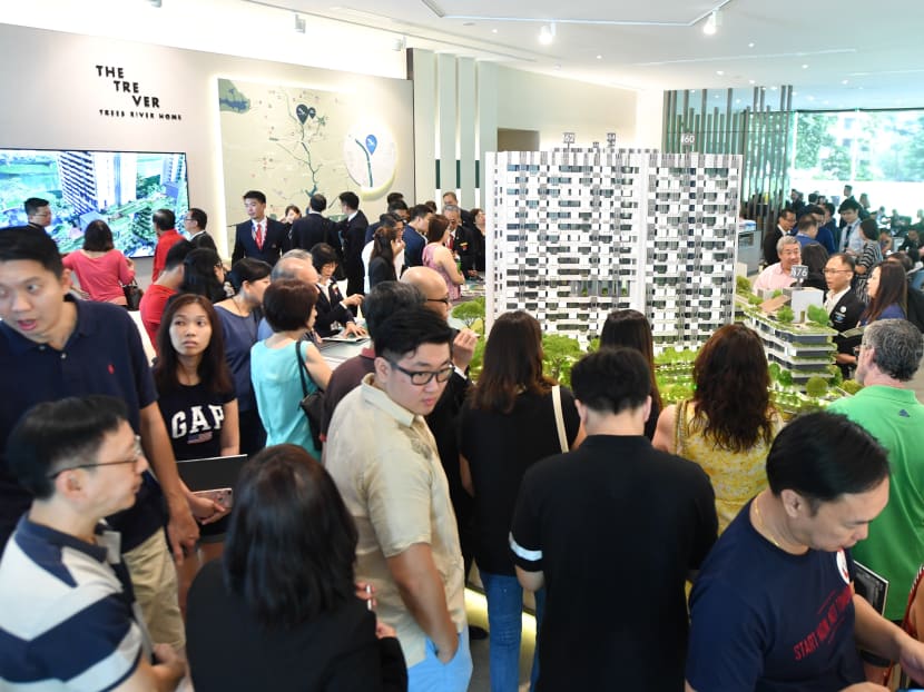Developer UOL Group said its project The Tre Ver in Potong Pasir has received 6,000 visitors on just its opening weekend preview since Saturday (July 21). Photo: UOL Group