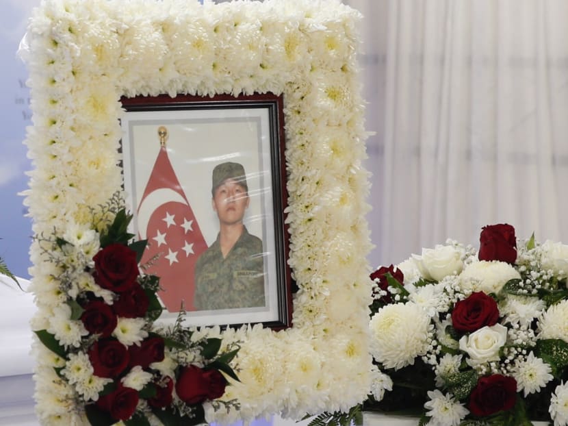 Full-time national serviceman Liu Kai (pictured) had stopped 16m to 18m behind a Bionix before it reversed into the Land Rover he was driving. Full-time national serviceman Liu Kai (pictured) had stopped 16m to 18m behind a Bionix before it reversed into the Land Rover he was driving.