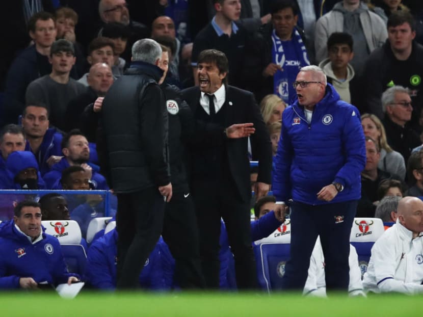 Jose Mourinho and Antonio Conte having a heated argument on the touchline during Manchester United's FA Cup clash with Chelsea. Photos: Getty Images, Reuters, AP, AFP.
