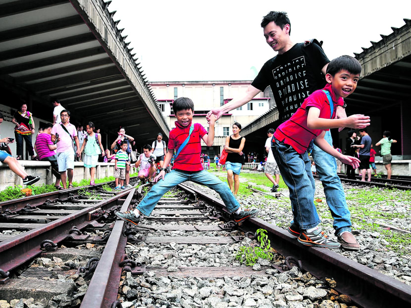 Visitors at the former Tanjong Pagar Railway Station on a public holiday. Photo: Don Wong/TODAY