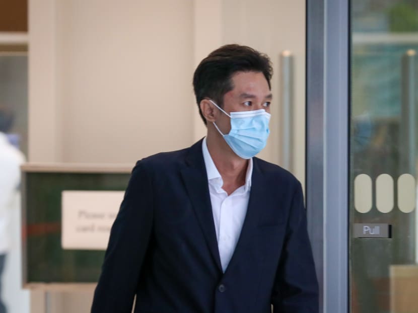 Lom Mun Hoi, 47, leaving the State Courts on July 13, 2021. Lom Mun Hoi, 47, leaving the State Courts on July 13, 2021.