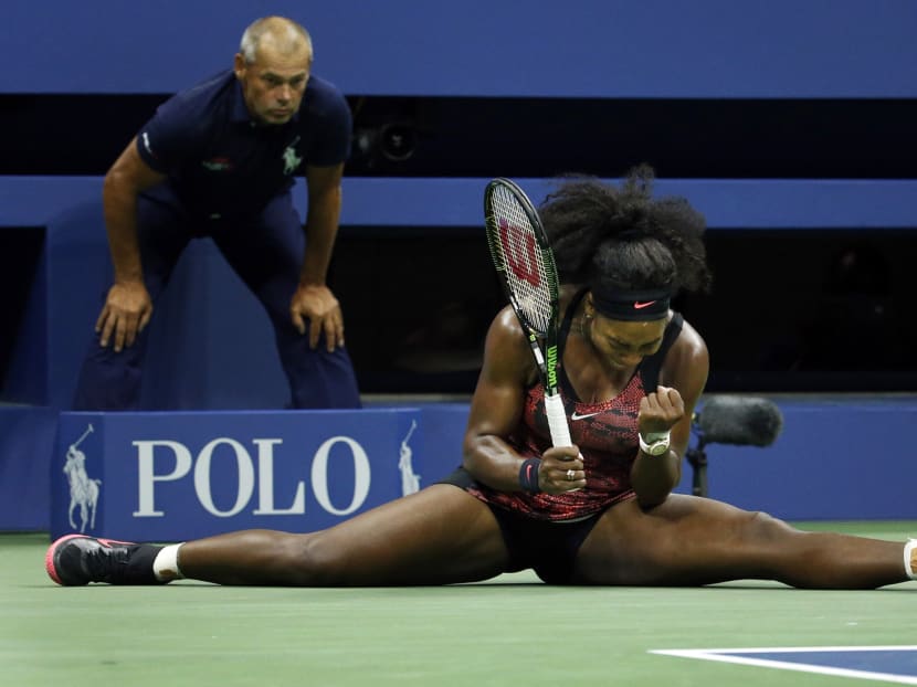 Serena Williams reacts after a point against Bethanie Mattek-Sands during the third round of the U.S. Open tennis tournament, Friday, Sept 4, 2015, in New York. Photo: AP