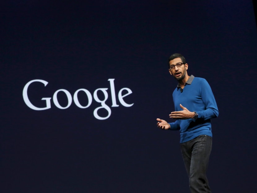 Mr Sundar Pichai, Senior Vice President for Products, delivers his keynote address during the Google I/O developers conference in San Francisco, California, Thursday May 28, 2015. Photo: Reuters