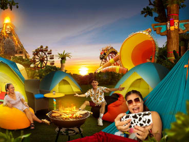 Expect a fun-filled camping experience, complete with roller-coaster rides, at Sunway Lagoon in Sunway City, Kuala Lumpur. Images: Sunway Theme Parks