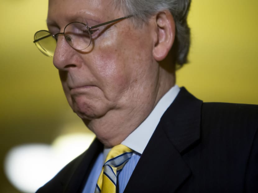 Senate Majority Leader Mitch McConnell during a news conference on Capitol hill in Washington, on June 27, 2017. Photo: The New York Times