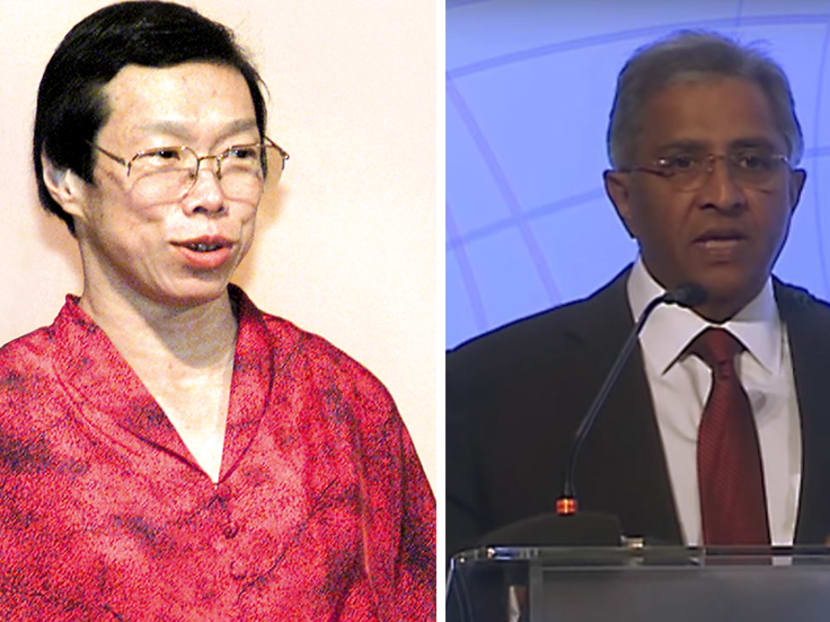 File photo of Dr Lee Wei Ling and still image taken from video of Mr Janadas Devan. Photo: TODAY/Institute of Policy Studies (R)
