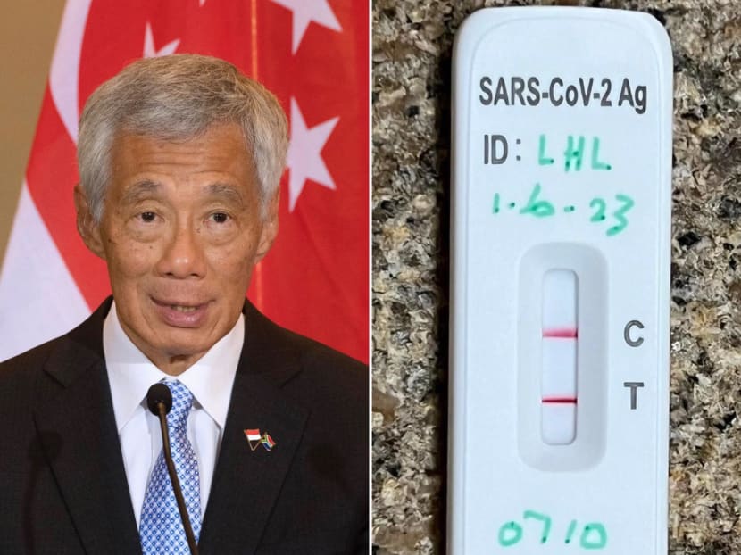 Prime Minister Lee Hsien Loong (left) tested positive for Covid-19 (right) again shortly after he tested negative.