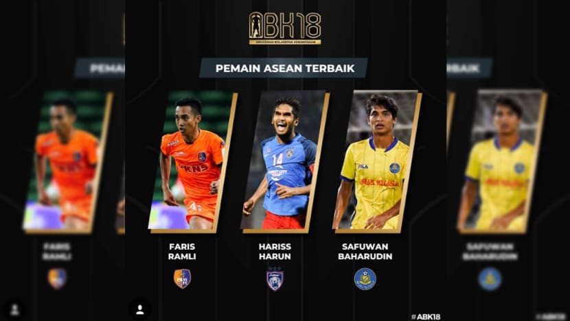 Hariss Harun dinobat Pemain ASEAN Terbaik ABK 2018; 2 pemain S'pura turut dicalon