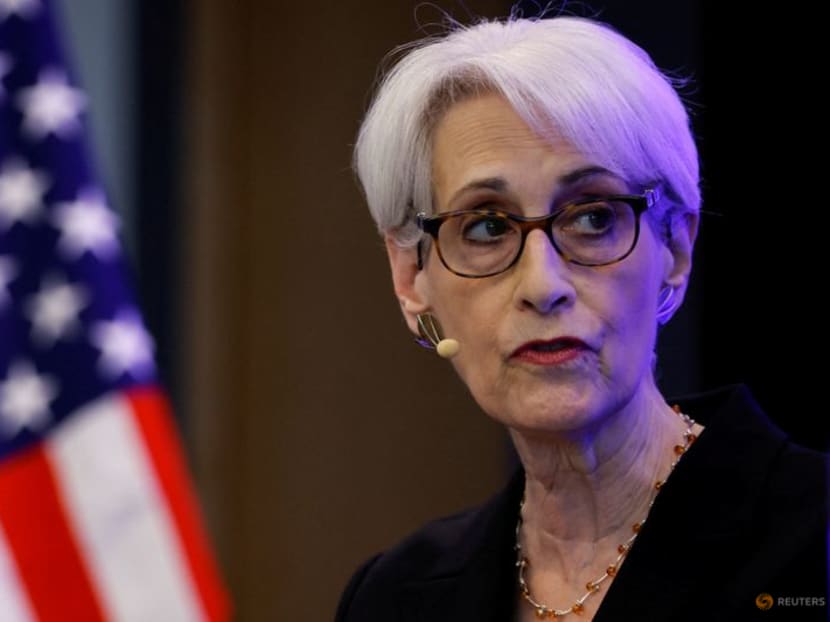 FILE PHOTO: U.S. Deputy Secretary of State Wendy Sherman speaks during a panel with the Friends of Europe in Brussels, Belgium, April 21, 2022. REUTERS/Johanna Geron/File Photo FILE PHOTO: U.S. Deputy Secretary of State Wendy Sherman speaks during a panel with the Friends of Europe in Brussels, Belgium, April 21, 2022. REUTERS/Johanna Geron/File Photo