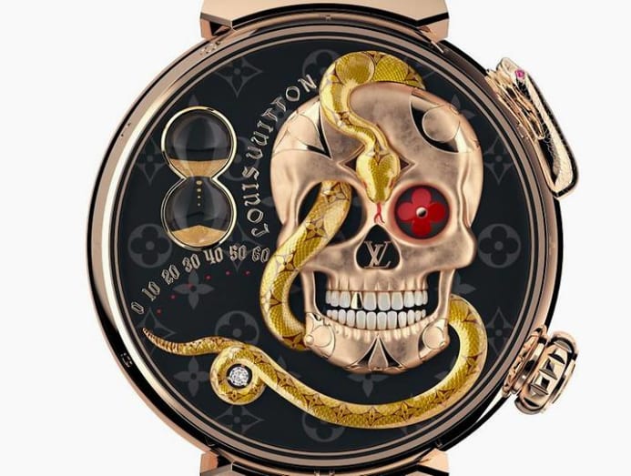 With a snake and a skull design, this Louis Vuitton timepiece is