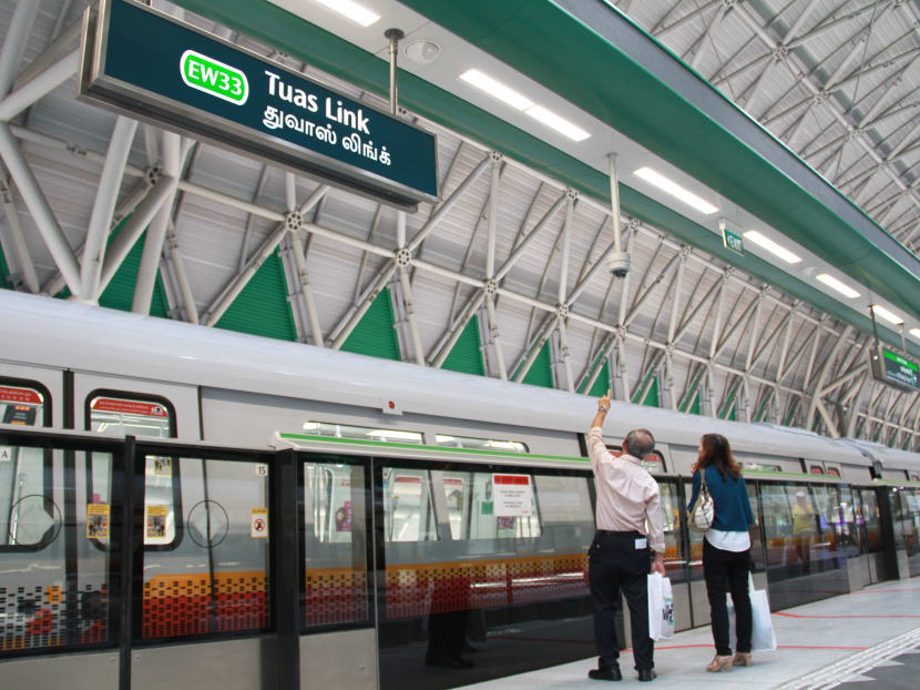 A file photo of Tuas Link MRT Station. Kang Poh Kim refused to clean surfaces at the station when told by his supervisor.