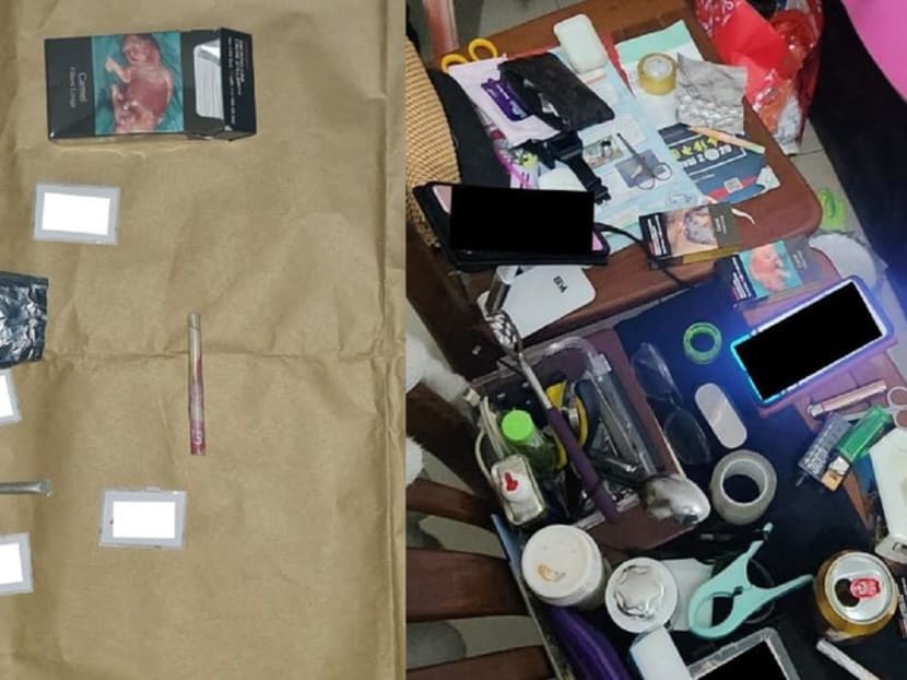Controlled  drugs  seized  from  a residential  unit in  the  vicinity  of  Jalan  Bukit Merah in a CNB operation conducted on Jan 11, 2023.