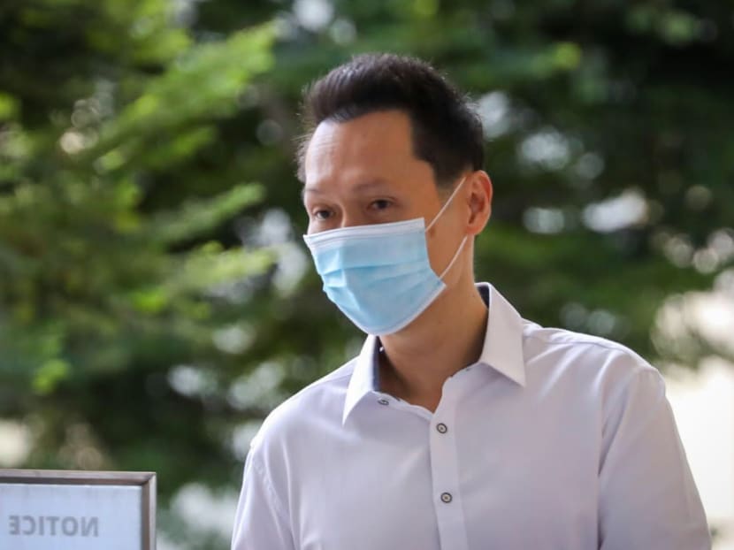 Tan Wee Beng outside the State Courts on Oct 11, 2021. Tan Wee Beng outside the State Courts on Oct 11, 2021.