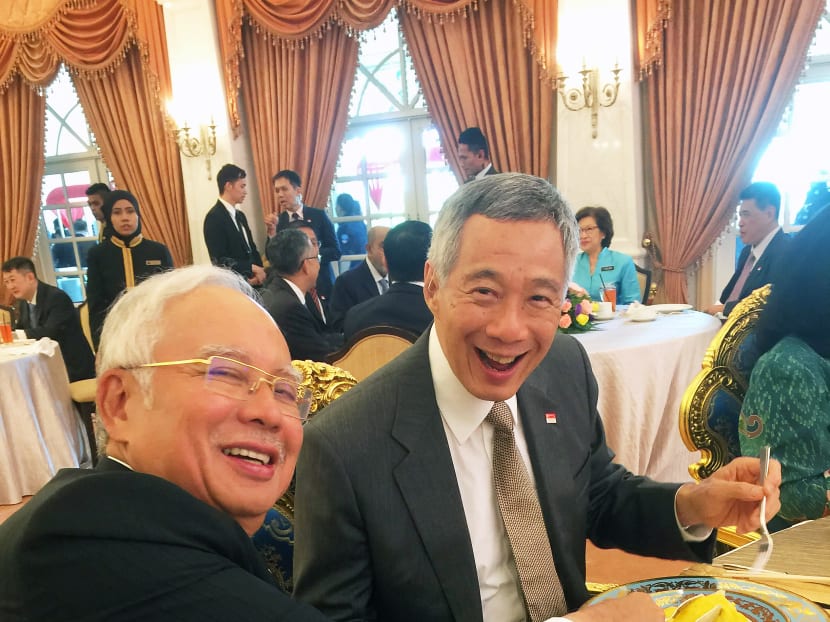 Malaysian Prime Minister Najib Razak and Singapore Prime Minister Lee Hsien Loong in Putrajaya last month after the signing of the Memorandum of Understanding on the Singapore-Kuala Lumpur High-Speed Rail. ‘The durian was good, but the High-Speed Rail will be better,’ Mr Lee said yesterday. Photo: Madam Ho Ching