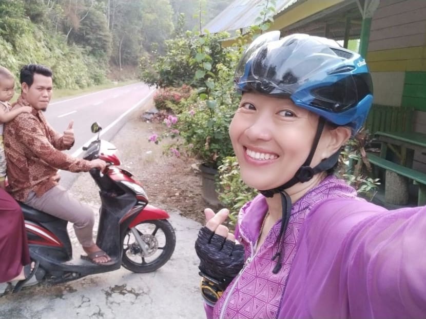 She cycled solo for 1,630km from Singapore to Indonesia to visit her grandfather’s birthplace and beyond