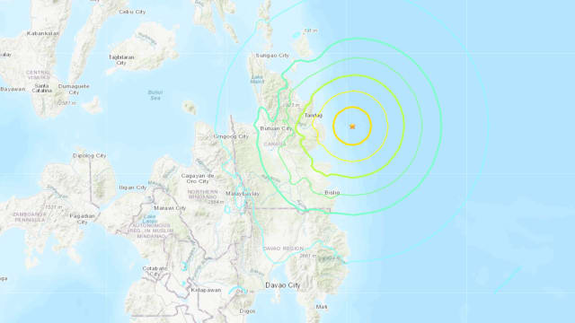 菲律宾棉兰老岛岸外又发生强震 强度或达6.9级