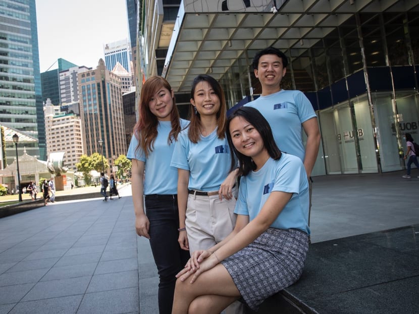 Co-founders of MatcHub: (from left) Ms Rayse Yeo, 23; Ms Jolies Tan, 23; Ms Vivian Chan, 23; and Mr Noel Wong, 25.