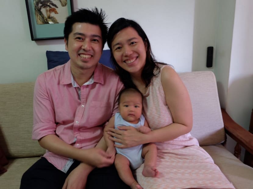 Mr Sam Wong and Ms Amelia Yap with their three-month-old baby. 

It took Ms Yap 20 months of charting her menstrual cycle every day and undergoing regular follow-ups and ultrasound scans before she successfully conceived. Photo: Amelia Yap