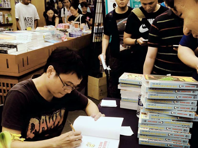 Artist-illustrator Sonny Liew at the launch of The Art Of Charlie Chan Hock Chye at Books Kinokuniya in Ngee Ann City on Saturday. Photo: Epigram Books